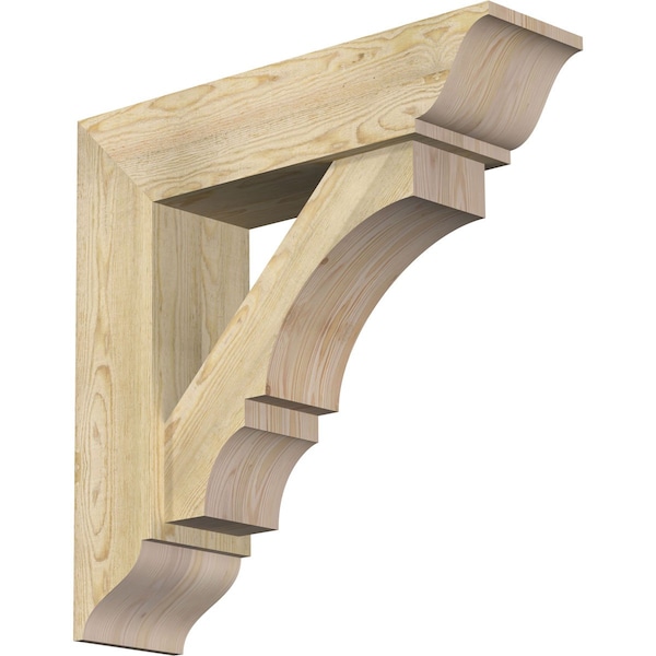 Ekena Millwork Balboa Traditional Rough Sawn Bracket w/ Offset Brace, Douglas Fir, 8"W x 30"D x 30"H BKT0806X30X30BOA01RDF - main